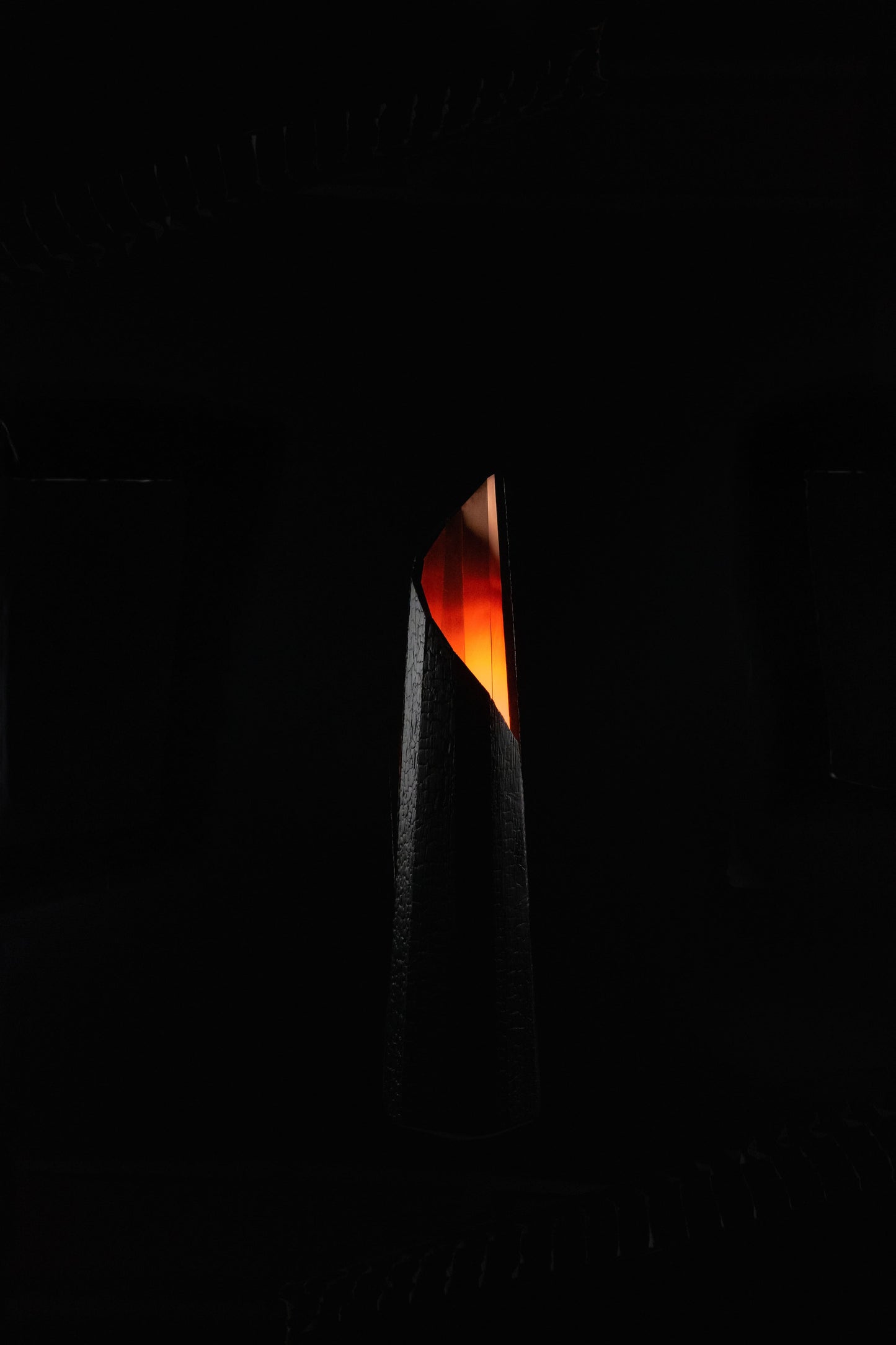 Burnt wood floor lamp