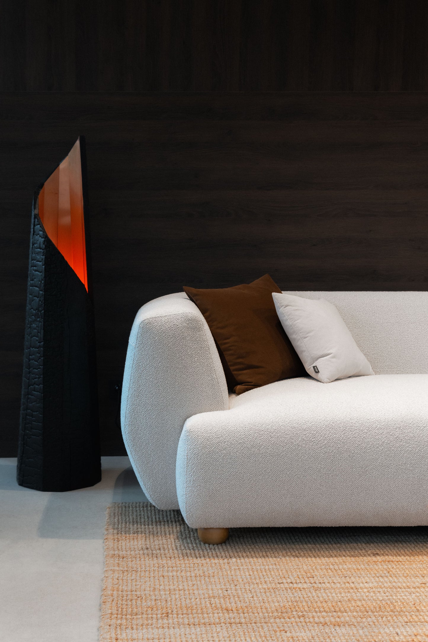 Burnt wood floor lamp