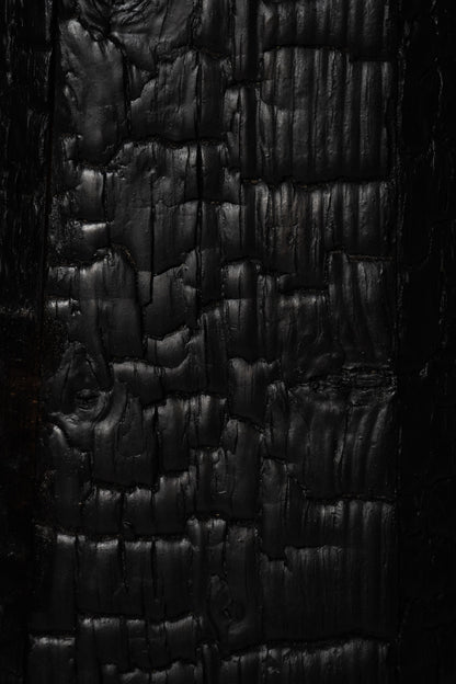Burnt wood floor lamp