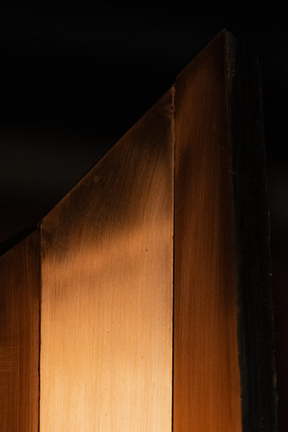 Burnt wood floor lamp