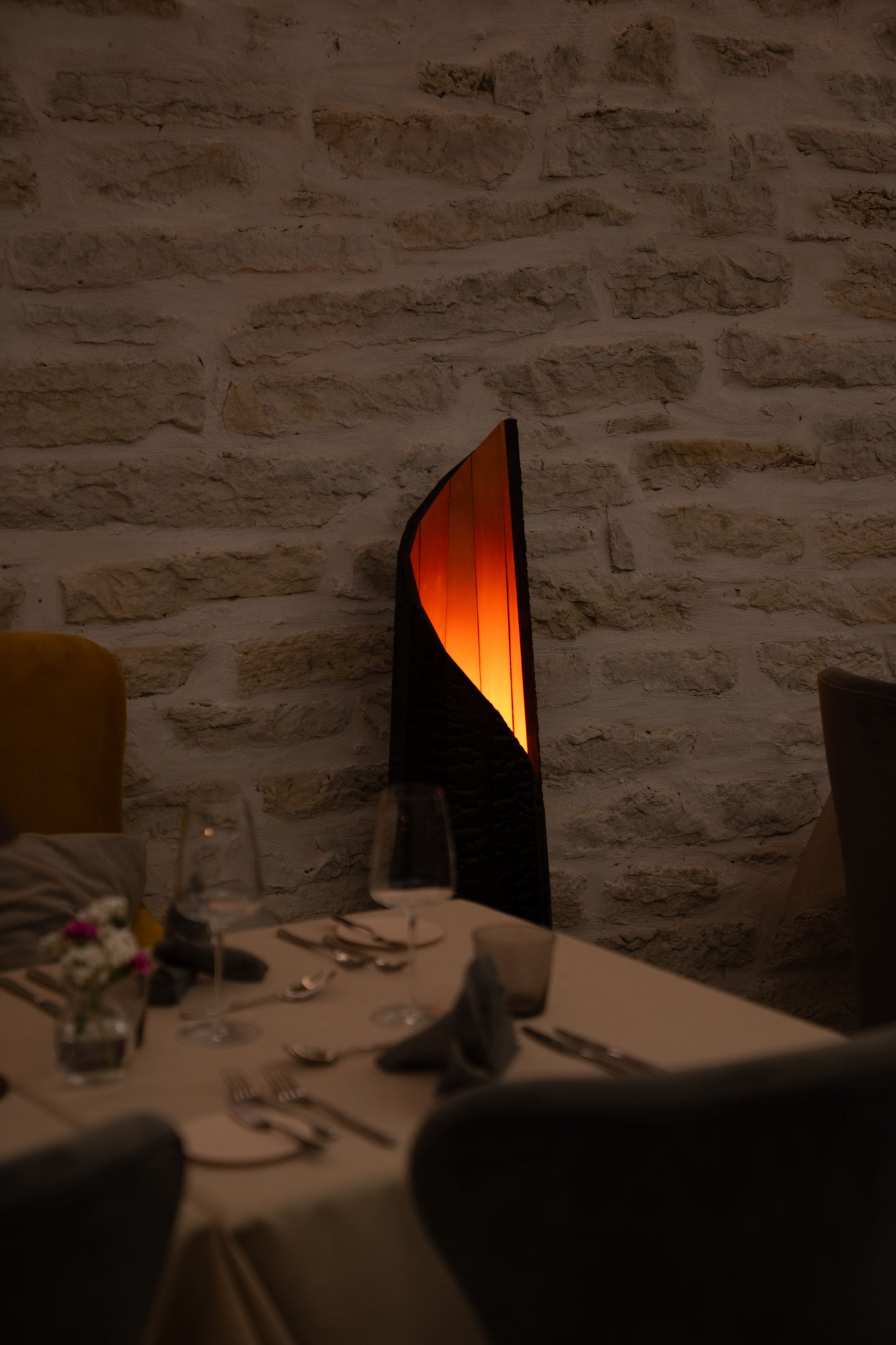Burnt wood floor lamp