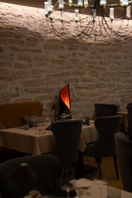 Burnt wood floor lamp